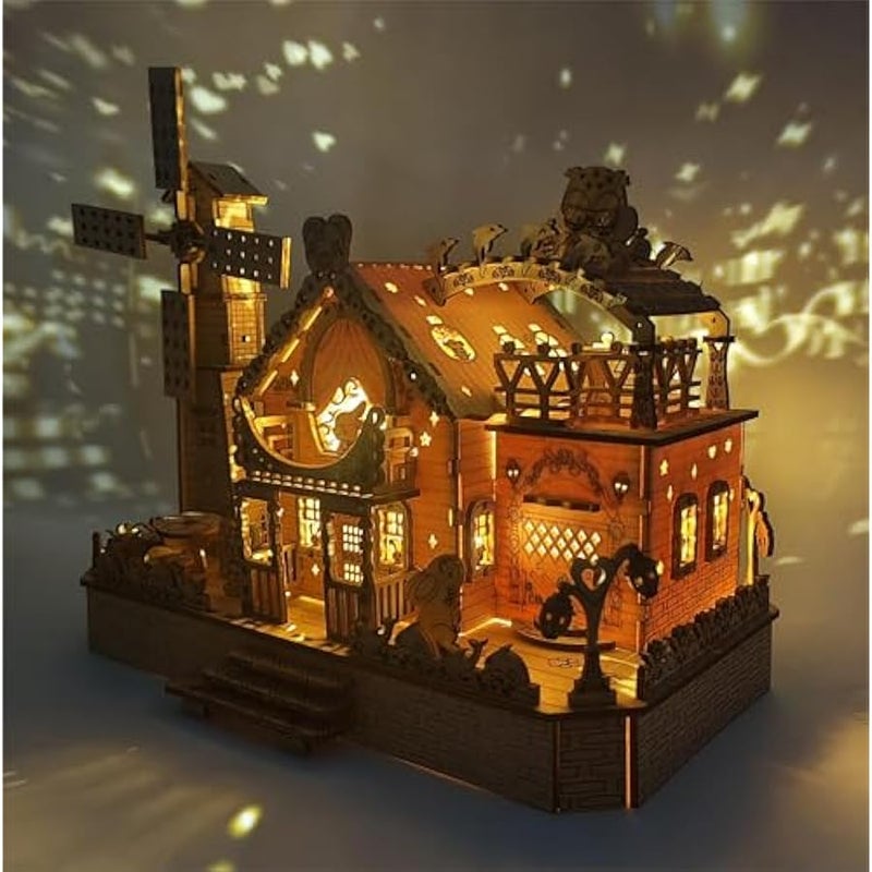 3D Wooden Puzzle for Adults, Animals Forest Party DIY Wooden Music Box with LED Light, Self-Assembly Mechanical House Building Kit Handicraft, Birthday Gift for Women Men, Home Decor, 174 pcs - Image 2
